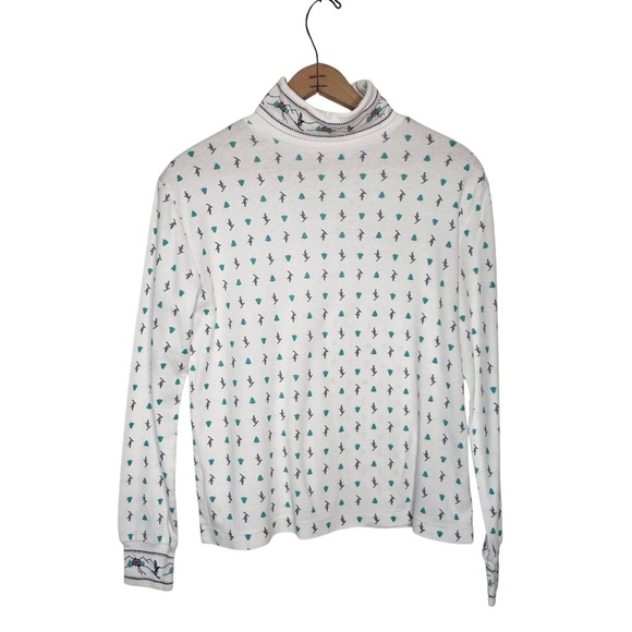 Ashley Vintage Ski Themed Turtleneck Pullover Long Sleeves Size Medium - Picture 3 of 6